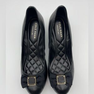 Cole Haan Women's Black Quilted Flats with Bow